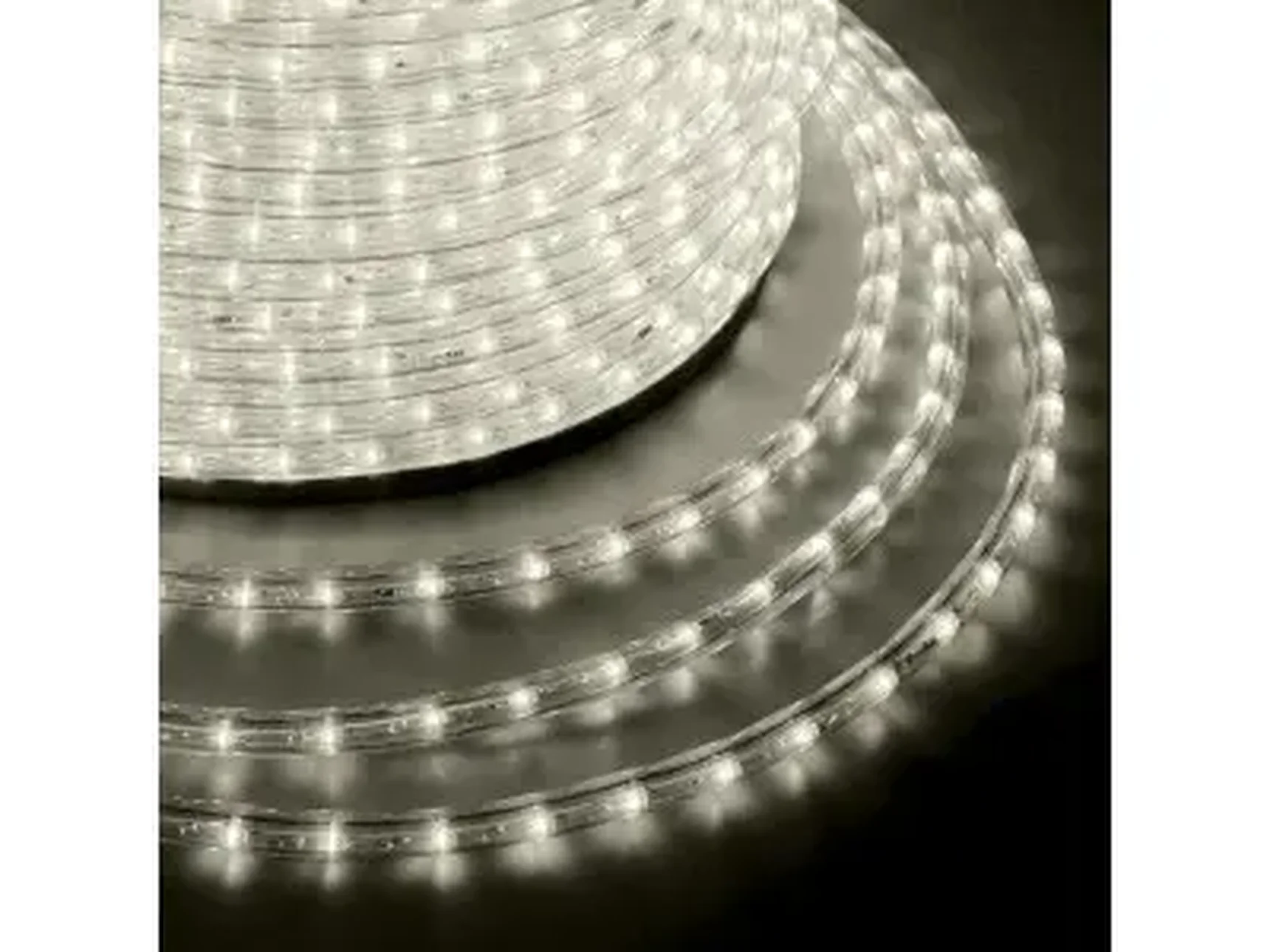 Дюралайт LED, эффект мерцания (2W) - ТЕПЛЫЙ БЕЛЫЙ Эконом 24 LED/м , бухта 100м