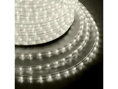 Дюралайт LED, эффект мерцания (2W) - ТЕПЛЫЙ БЕЛЫЙ Эконом 24 LED/м , бухта 100м