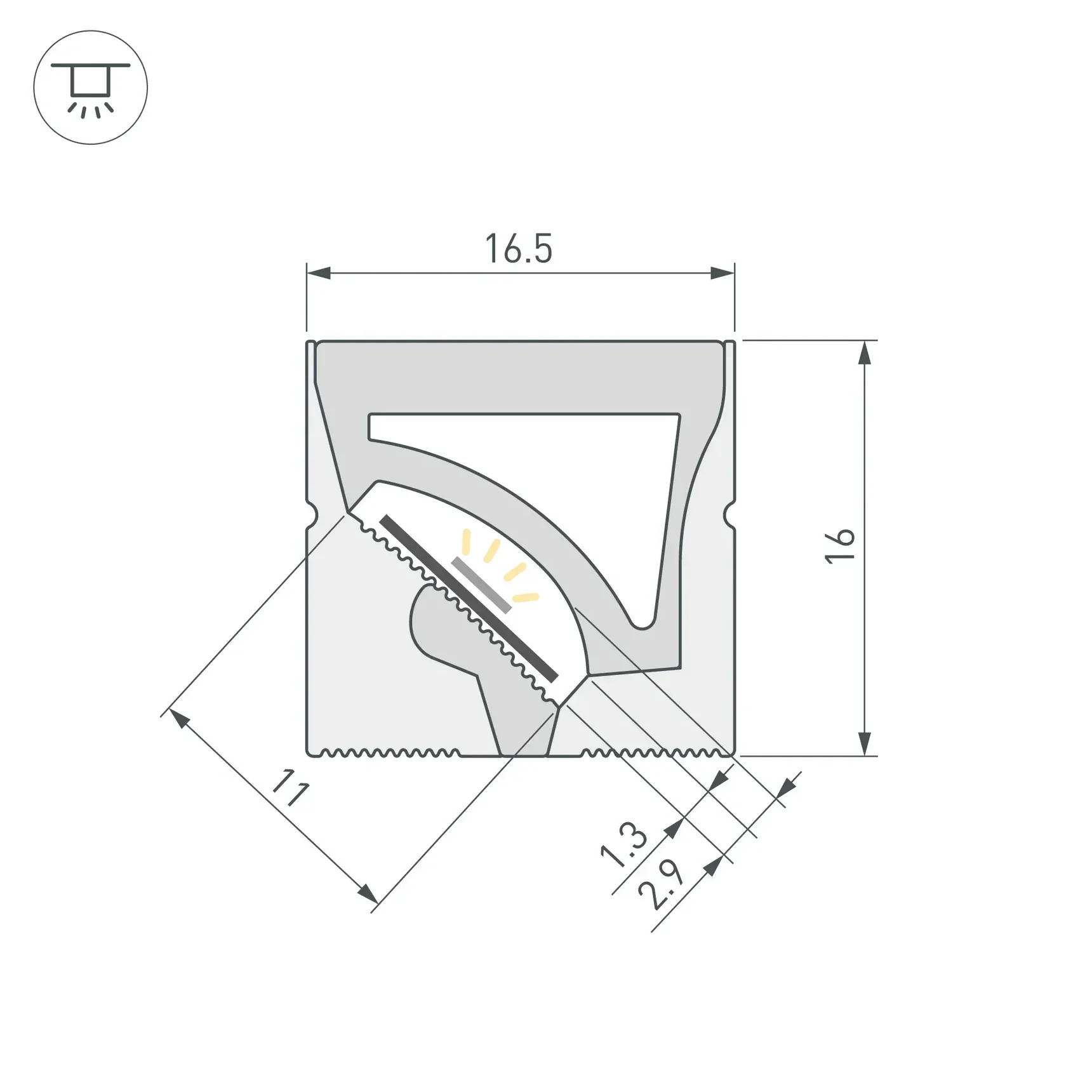 Силиконовый профиль WPH-FLEX-1616-TWIST-S11-20m WHITE (Arlight, Силикон) 059874