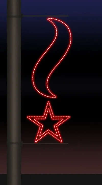 Светодиодная консоль на металлокаркасе ко Дню победы тип 9-8, 220 В, RL-KN-9-8-R (Красный)