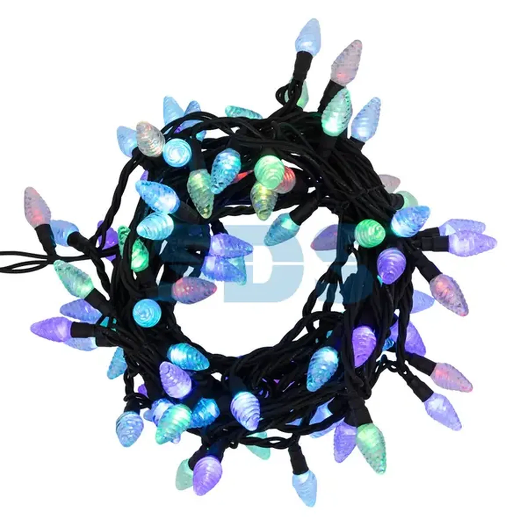 Гирлянда Мультишишки 10 м, черный Каучук, 80 диодов, цвет RGB
