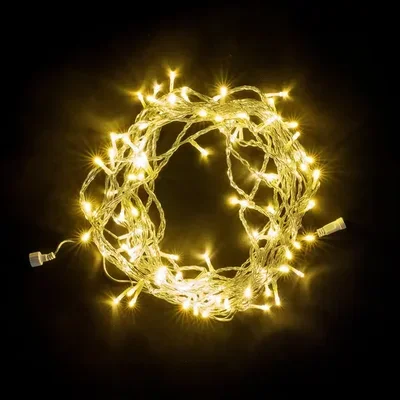 Гирлянда Нить 10м Шампань, 100 LED, Провод Прозрачный ПВХ, IP54