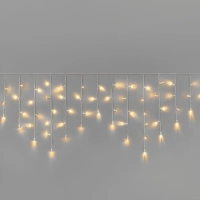 Гирлянда Бахрома INOXHUB 3х0.6м, 108 LED, 220В, IP65, белая резина 3.3мм, ТЁПЛАЯ БЕЛАЯ