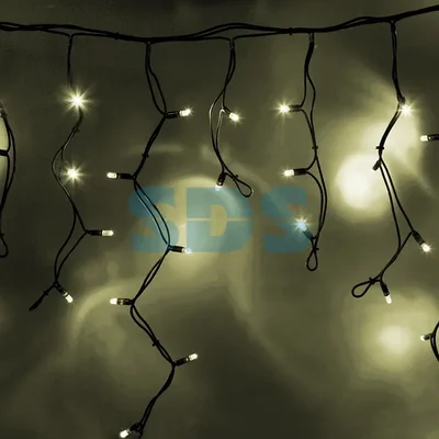 Гирлянда Айсикл (бахрома) светодиодный, 5,6 х 0,9 м, с эффектом мерцания,черный провод КАУЧУК, 230 В, диоды ТЕПЛЫЙ БЕЛЫЙ, 240 LED NEON-NIGHT