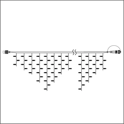 Бахрома (Айсикл) ALEDUS, 220 В, 3x0.9 м, черный провод, ПВХ, теплый белый, без мерцания