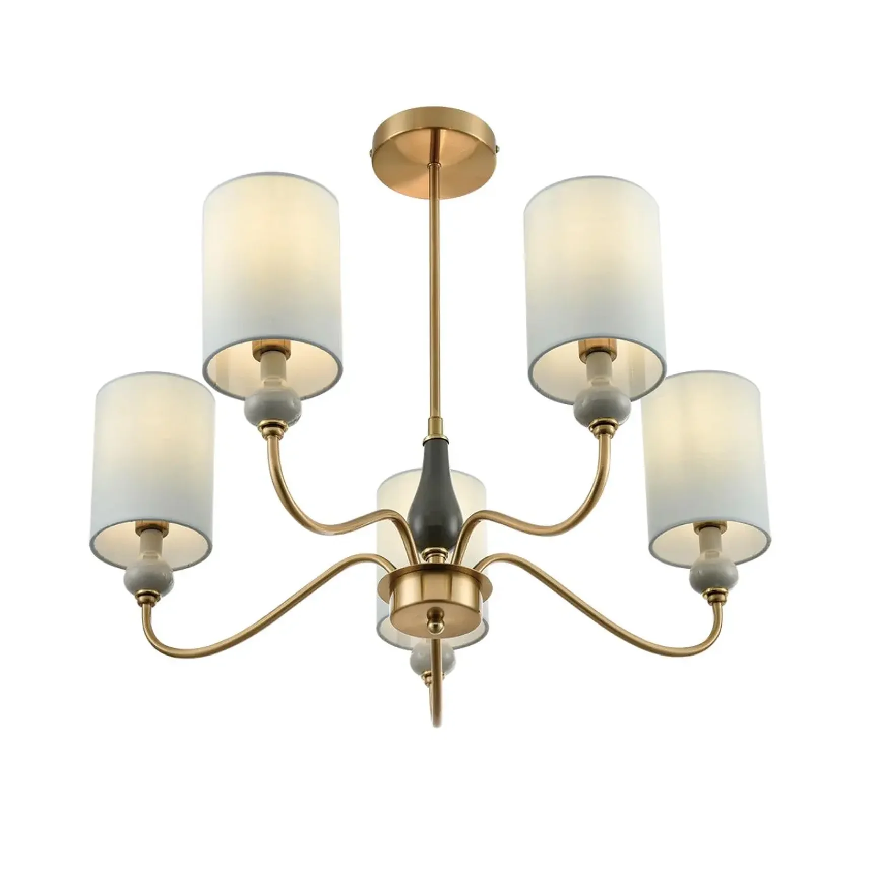 6590/5 CLASSI LN25 латунь/мятный зеленый, металл, керамика/текстиль Люстра подвесная E14 5*40W 220V ANRI