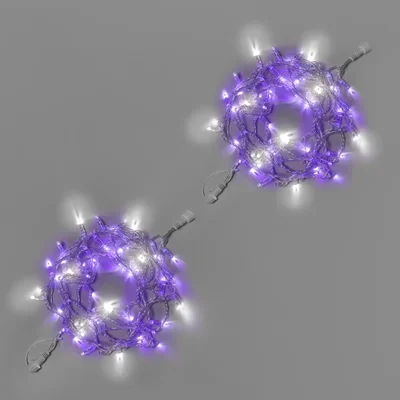 Светодиодная гирлянда INOXHUB Нить 10м, 100 LED, соединяемая, с мерцанием, 220В, IP65, прозрачный провод, ФИОЛЕТОВАЯ