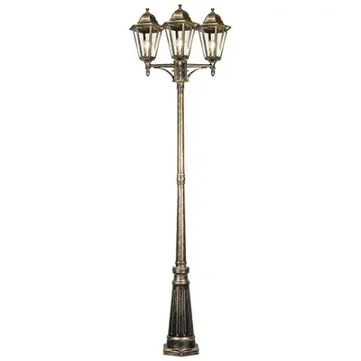 Светильник садово-парковый, 3*100W 230V E27 черное золото, 6215/PL6215