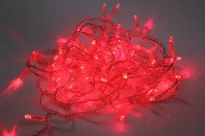 LED-PLS-100-10M-24V-R/C-W/O, красный/прозрачн. провод, соединяемая (без силового шнура) С КОЛПАЧКОМ