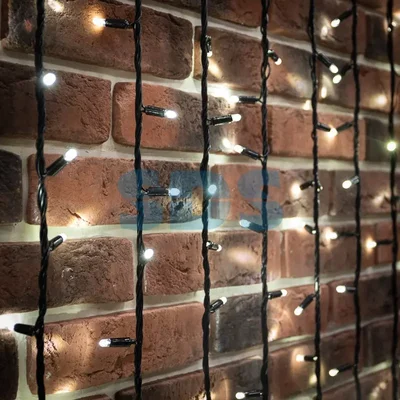 Гирлянда Светодиодный Водопад 2х6м, эффект водопада, черный провод, 230 В, диоды БЕЛЫЕ, 1520 LED