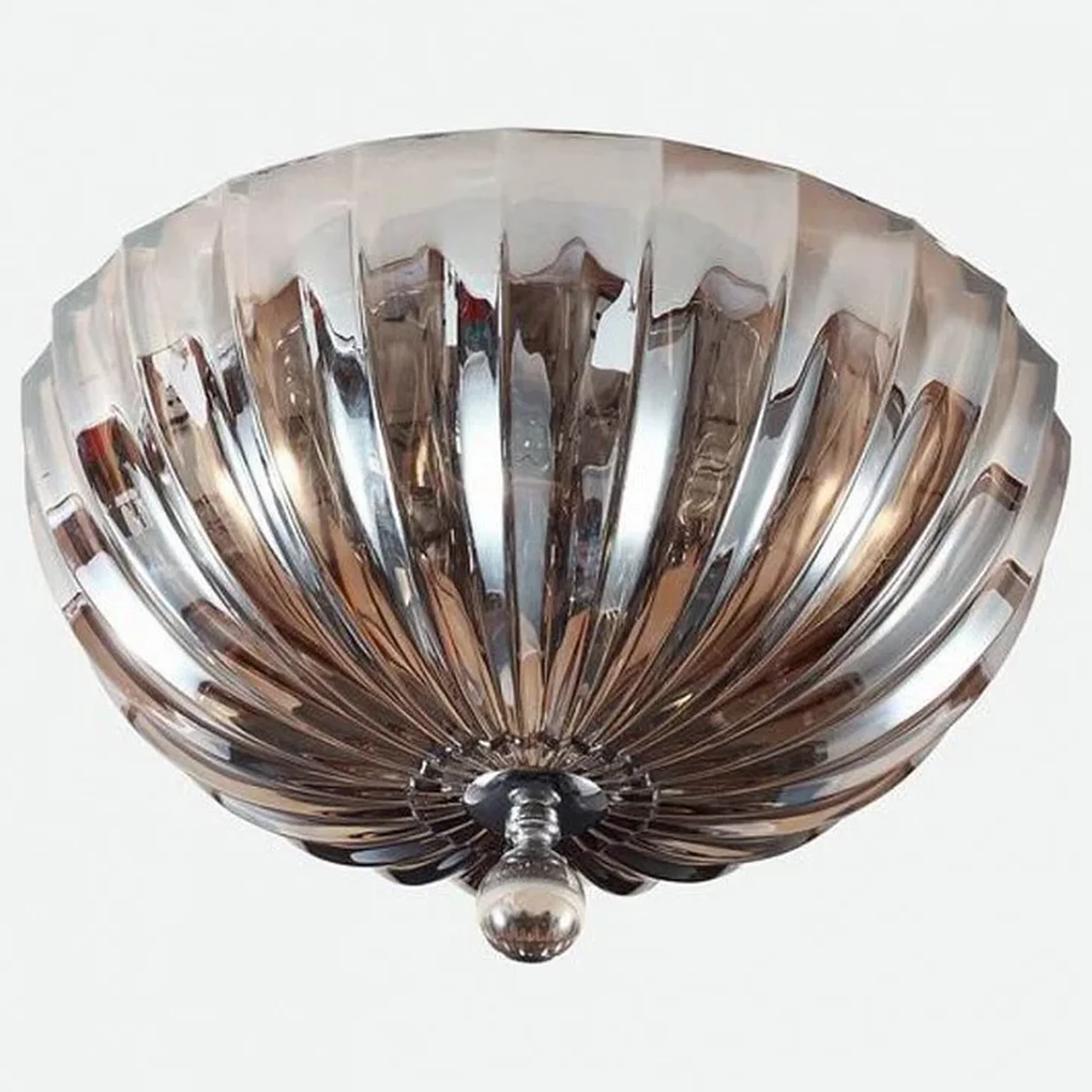 NEWPORT 62000 62004/PL cognac, Потолочный светильник, Chrome Cognac glass D40*H17 cm Е14 4*60W