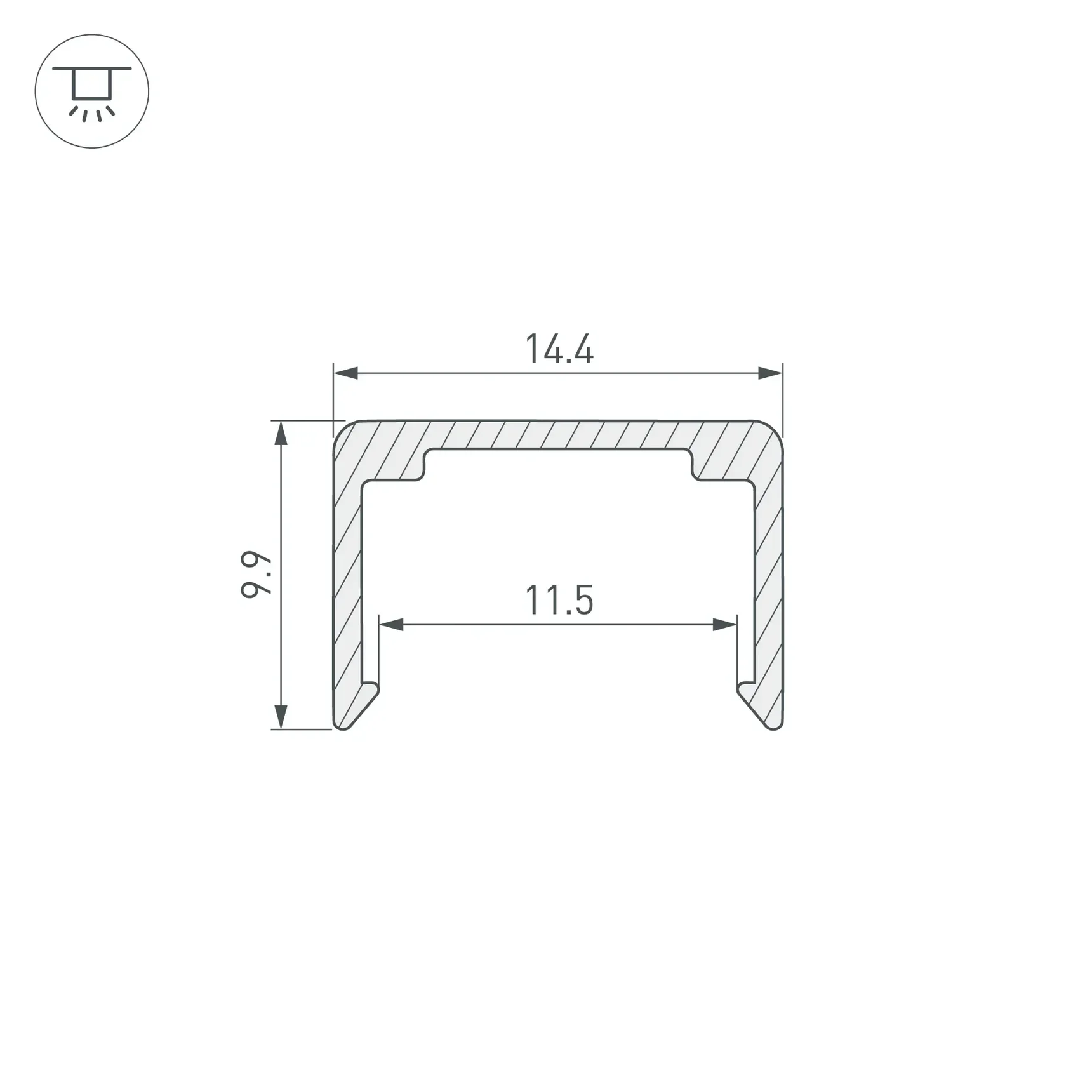 Профиль WPH-FLEX-1212-1000 ANOD (Arlight, Алюминий) 062505