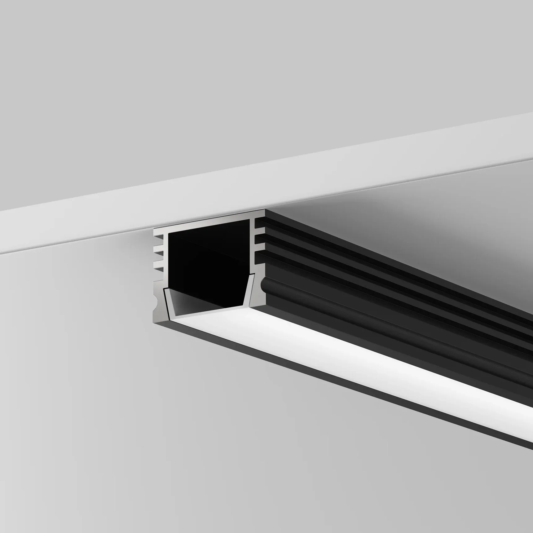 Алюминиевый профиль накладной 16x12 (Черный, 2 м), ALM-005-B-2M 631005