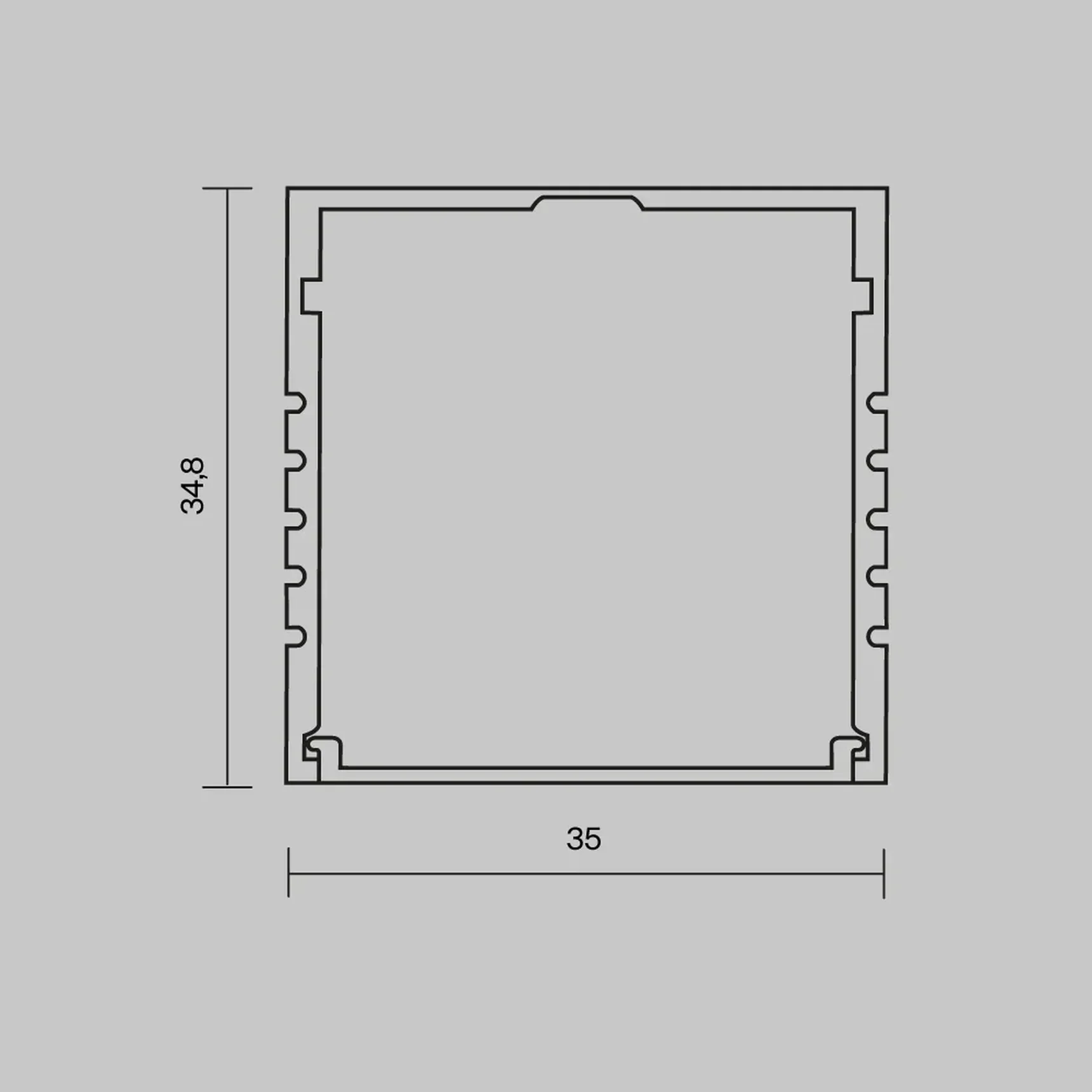 Алюминиевый профиль накладной 35x35 (Серебро, 2 м), ALM-3535AT-S-2M 631008