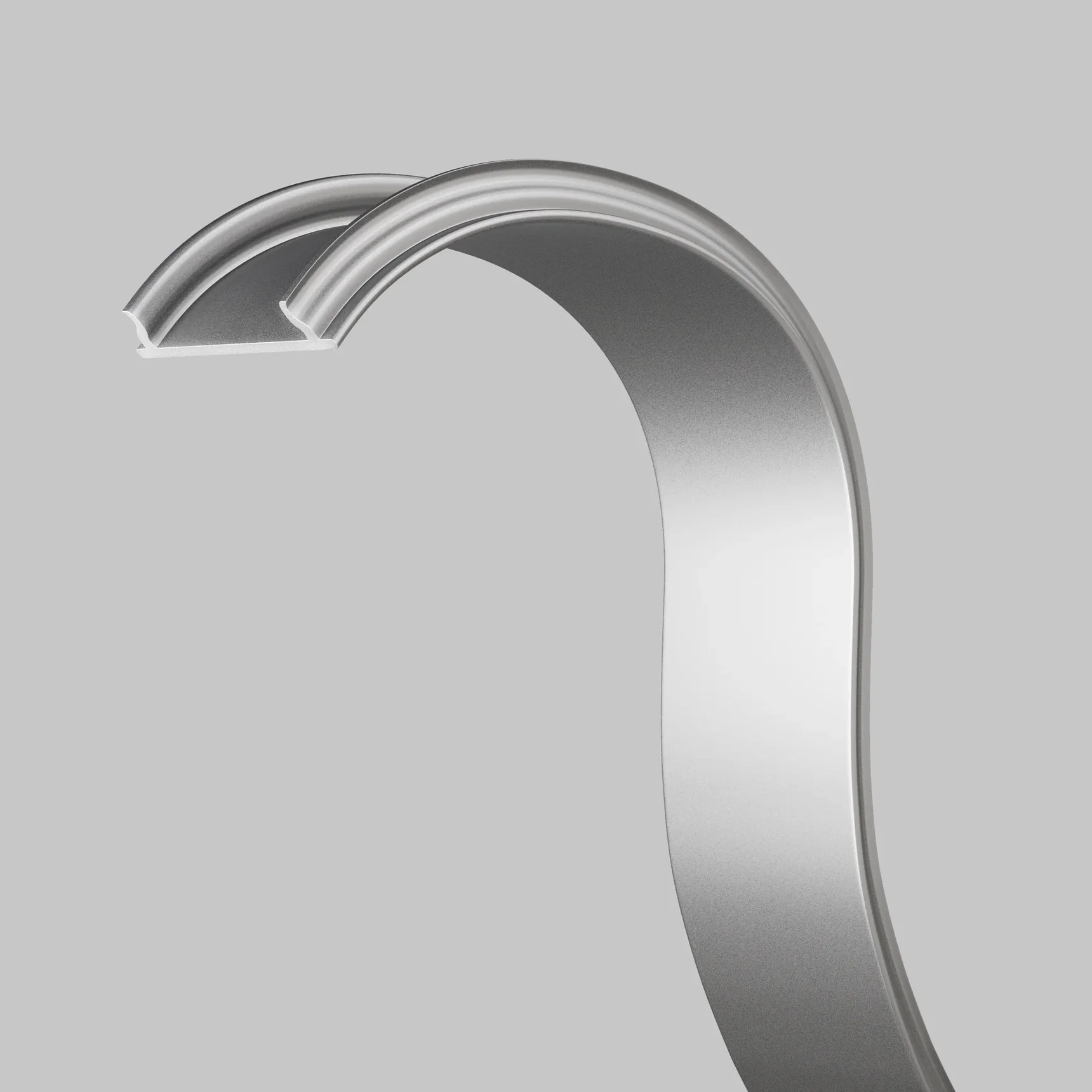 Алюминиевый профиль накладной с вертикальным изгибом 18x6 (Серебро, 2 м), ALM-1806-S-2M 631016