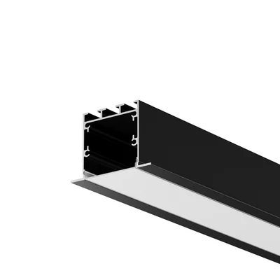 Алюминиевый профиль встраиваемый с накладным фланцем 50x35 (Черный, 2 м), ALM-5035T-B-2M 632012