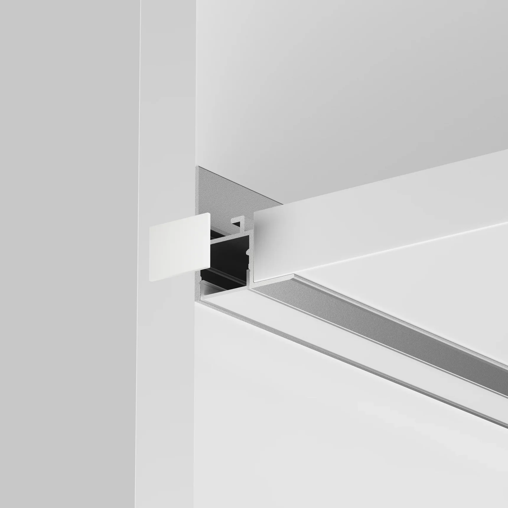 Алюминиевый профиль встраиваемый скрытого монтажа 26x30 (Серебро, 2 м), ALM-2630-S-2M 632014