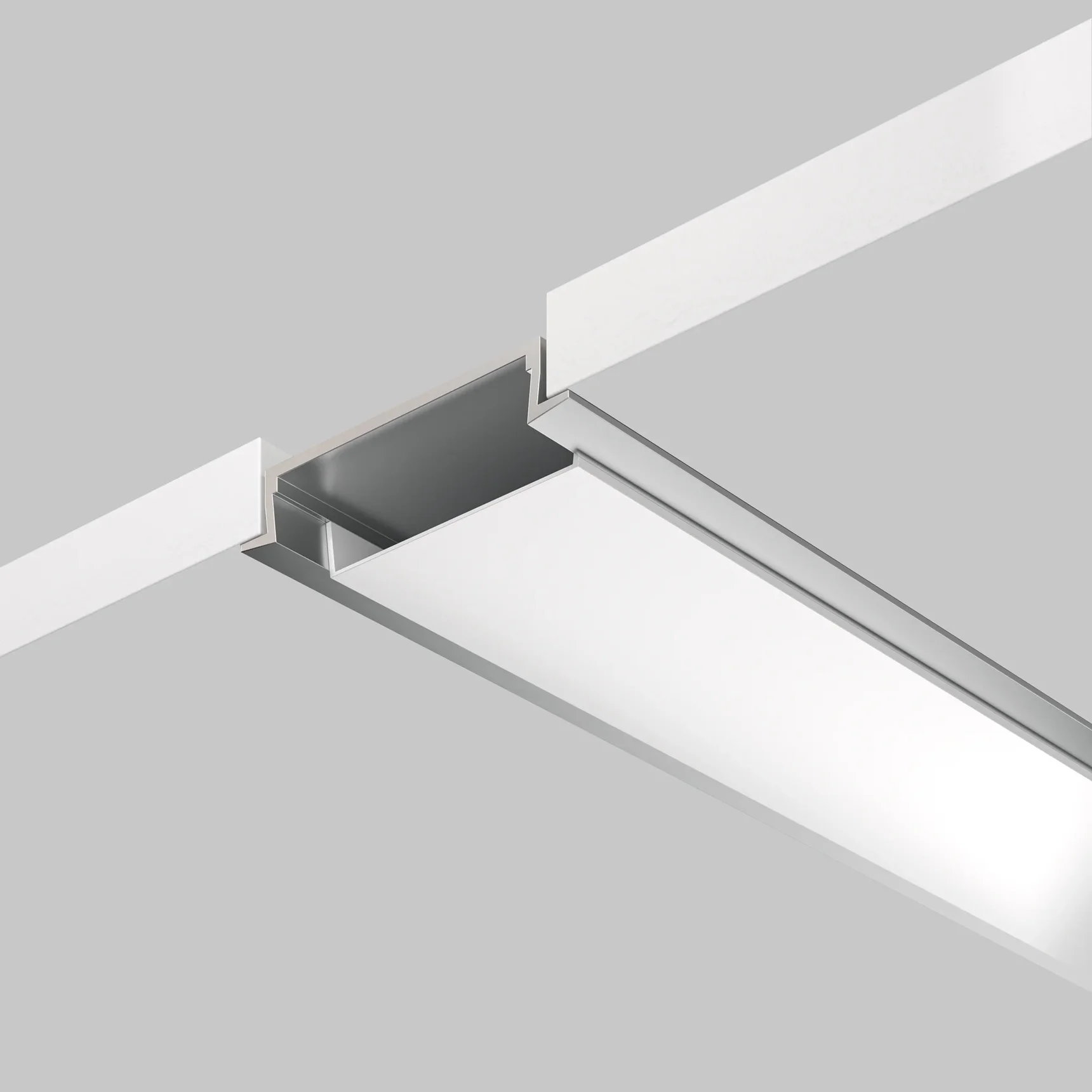 Алюминиевый профиль встраиваемый с накладным фланцем 30x6 (Серебро, 2 м), ALM-3006-S-2M 632018