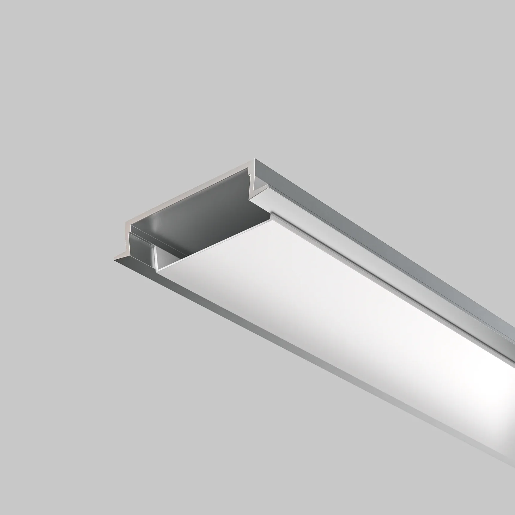 Алюминиевый профиль встраиваемый с накладным фланцем 30x6 (Серебро, 2 м), ALM-3006-S-2M 632018