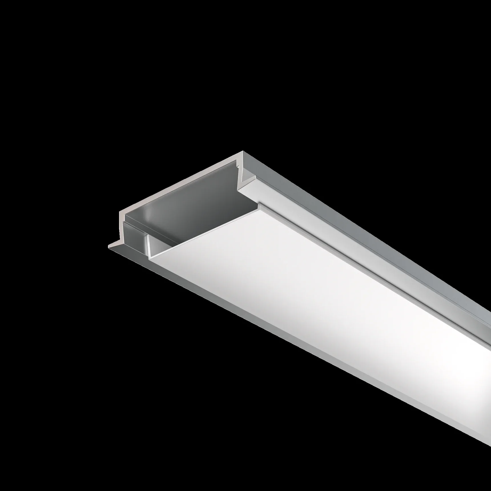 Алюминиевый профиль встраиваемый с накладным фланцем 30x6 (Серебро, 2 м), ALM-3006-S-2M 632018