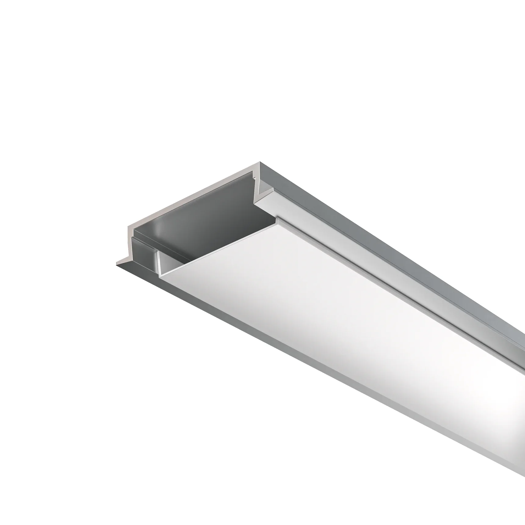 Алюминиевый профиль встраиваемый с накладным фланцем 30x6 (Серебро, 2 м), ALM-3006-S-2M 632018