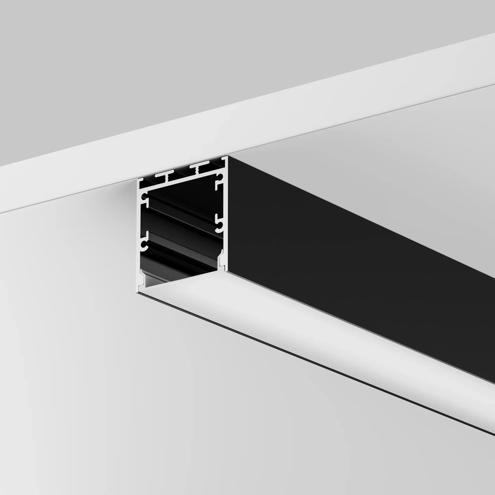 Алюминиевый профиль накладной-подвесной 35x35 (Черный, 3 м), ALM-3535BT-B-3M 633004