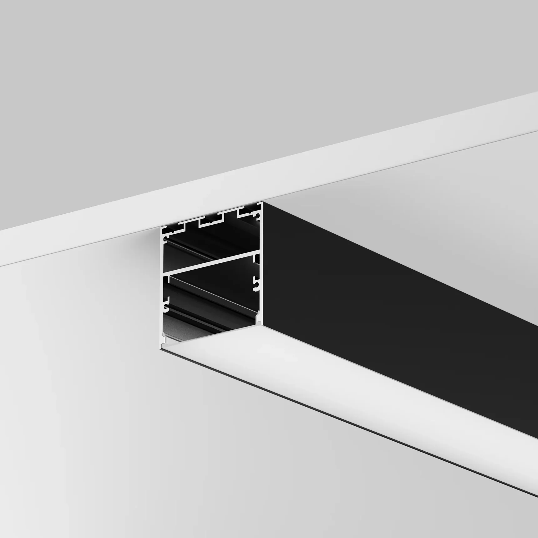 Алюминиевый профиль накладной-подвесной 50x50 (Черный, 2 м), ALM-5050T-B-2M 633008