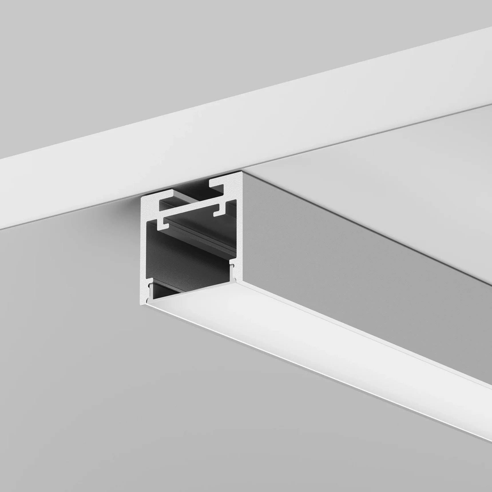 Алюминиевый профиль накладной-подвесной 25x22 (Серебро, 2 м), ALM-2522-S-2M 633012