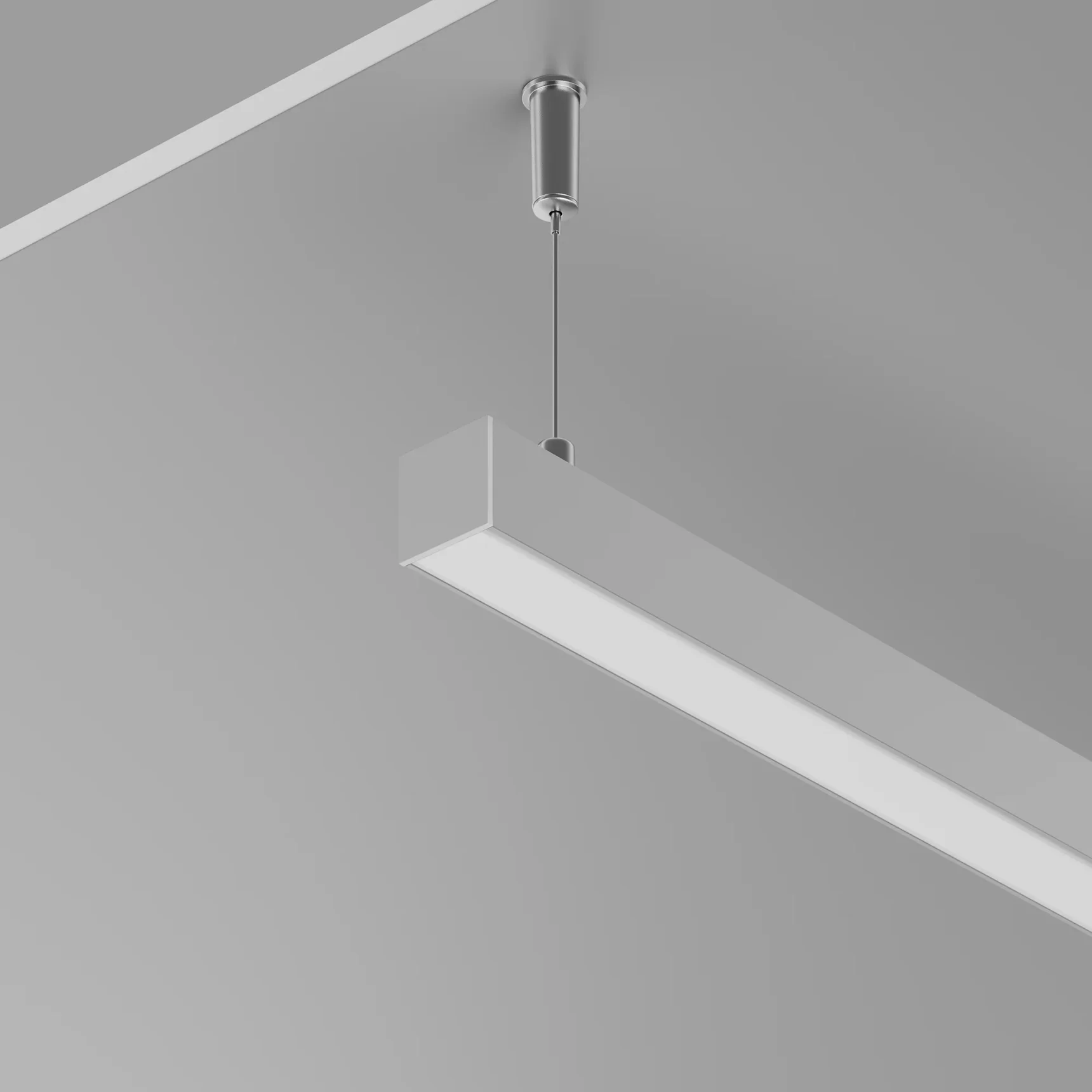 Алюминиевый профиль накладной-подвесной 25x22 (Серебро, 2 м), ALM-2522-S-2M 633012