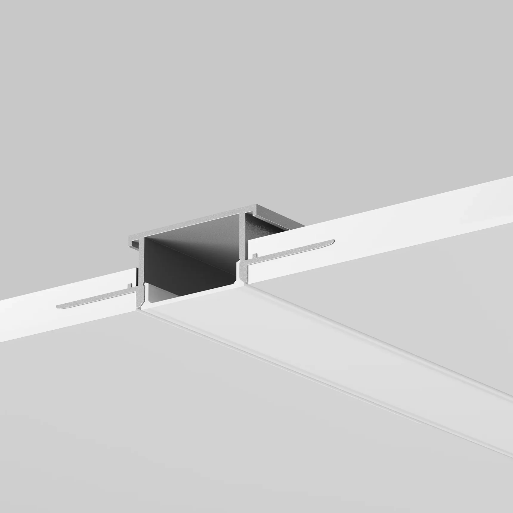 Алюминиевый профиль встраиваемый скрытого монтажа 61x14 (Серебро, 3 м), ALM-011-S-3M 636009