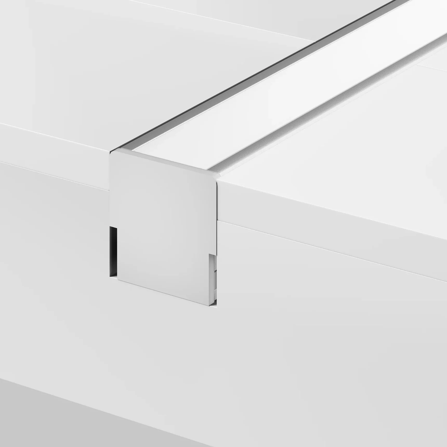 Алюминиевый профиль встраиваемый в пол 26x26 (Серебро, 2 м), ALM-2626-S-2M 636016