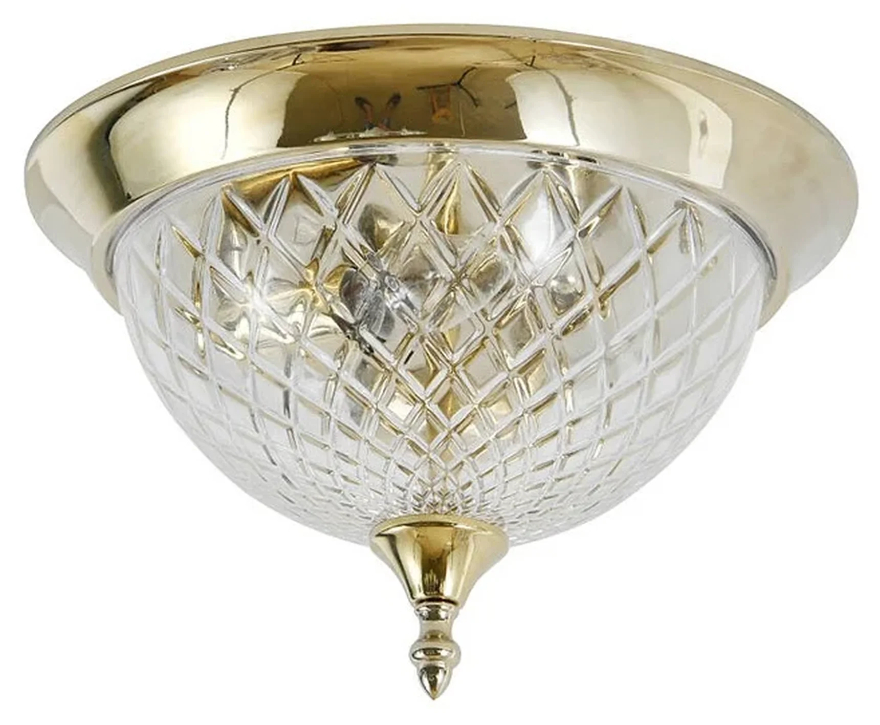 NEWPORT 6400 6403/PL gold new, Потолочный светильник, Gold Clear glass D32*H23 см E14 3*60W