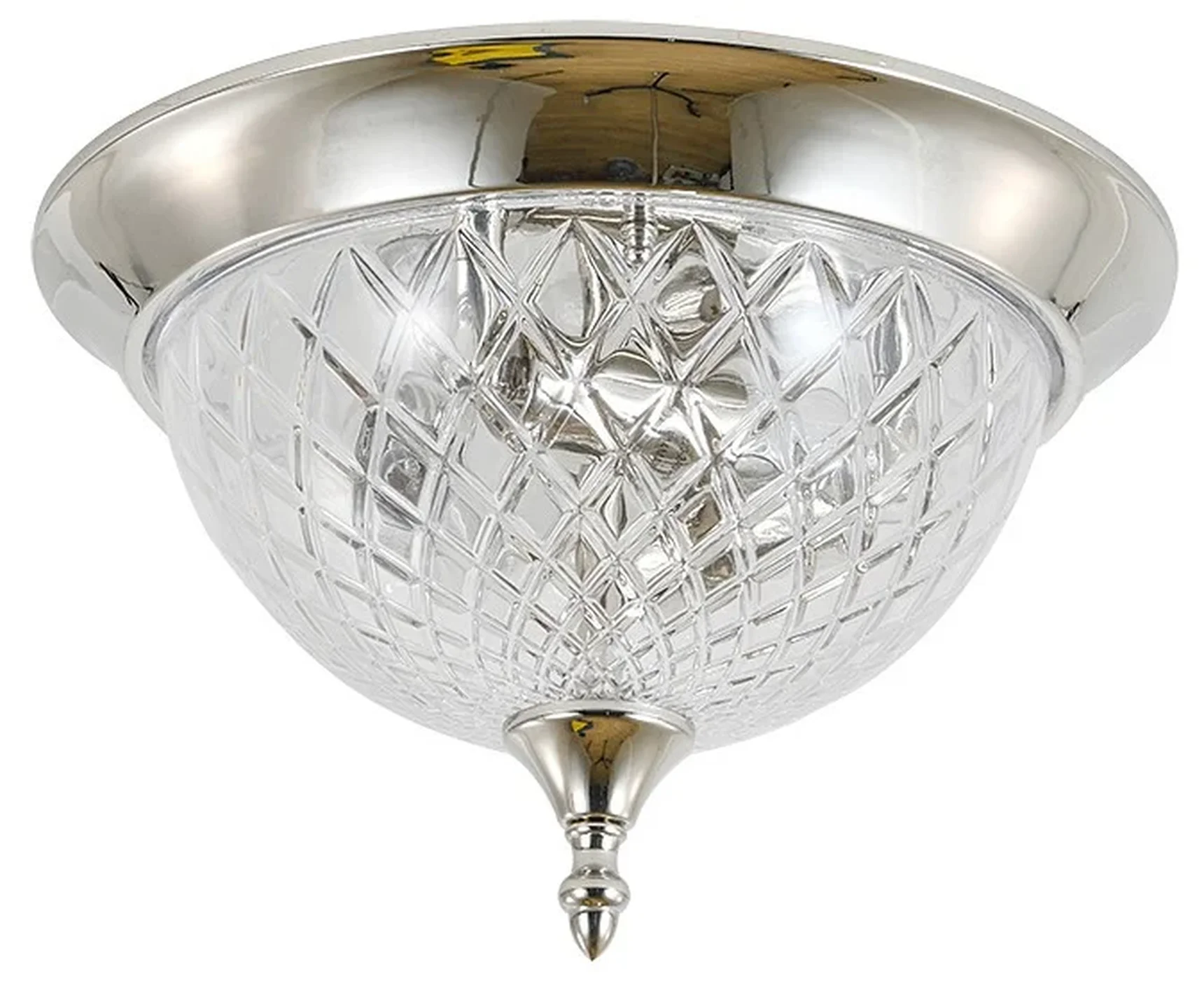 NEWPORT 6400 6403/PL nickel new, Потолочный светильник, Nickel Clear glass D32*H23 см E14 3*60W