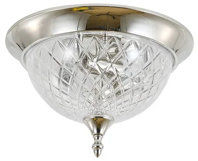 NEWPORT 6400 6403/PL nickel new, Потолочный светильник, Nickel Clear glass D32*H23 см E14 3*60W
