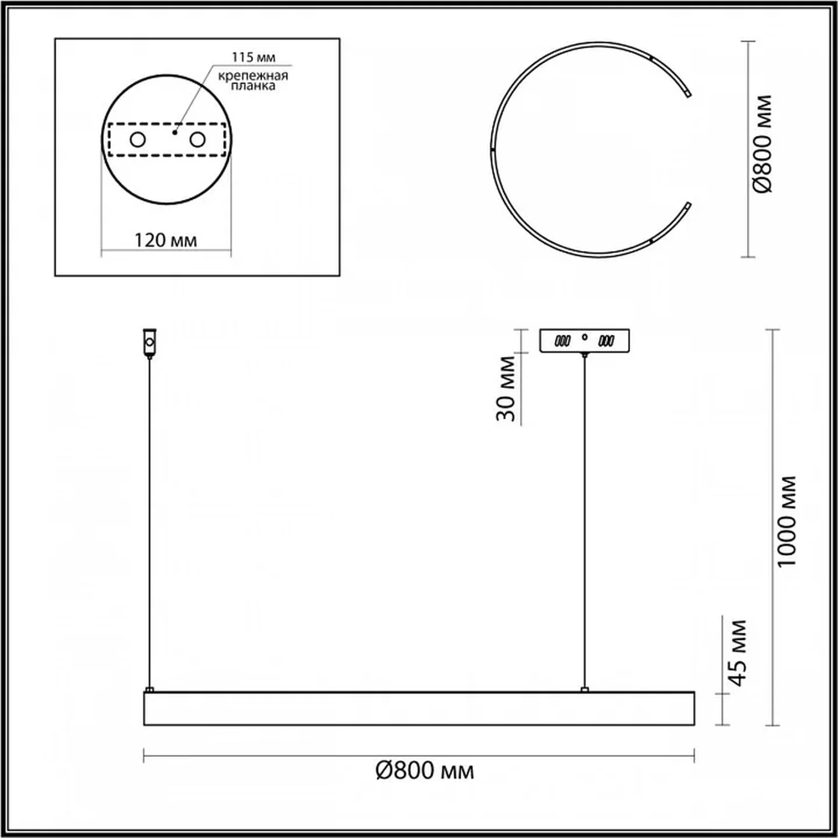 6535/57L LEDIO LN23 019 латунь Светильник подвесной LED 57W 3000-6000K 2019 Лм 220V INDIE