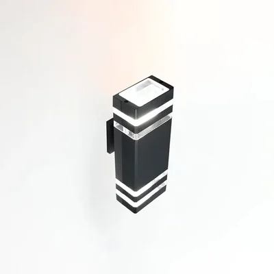 Фасадный светильник General GWL-2MR16-GU10-S-IP65 Черный с двойным боковым рассеивателем Катет