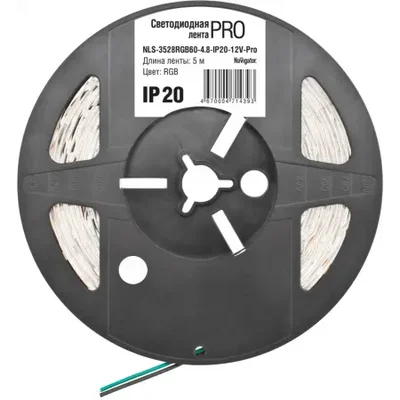 Светодиодная лента NLS-3528RGB60-4.8-IP20-12V-Pro R5