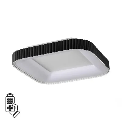 7768/56L AVRA LED SN Светильник металл/белый/черный LED 56Вт+14Вт 3000-6000K 500х500 IP43 пульт ДУ+подсветка SHARMEL