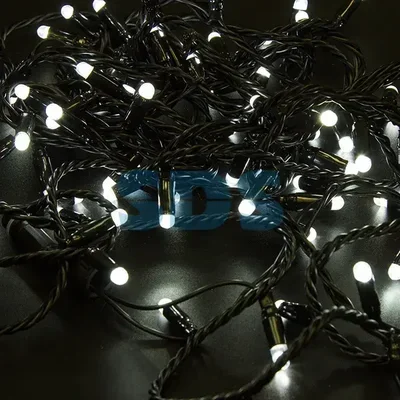 Гирлянда Нить 10м, постоянное свечение, черный ПВХ, 230В, цвет: Белый