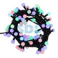 Гирлянда Мультишарики Ø23 мм, 10 м, черный каучук, 80 LED, свечение с динамикой, цвет RGB