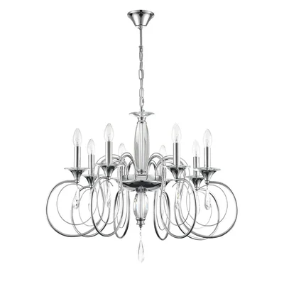 8032/8 CLASSI LN25 хром, металл/хрусталь Люстра подвесная Е14 8*40W 220V LAOKA