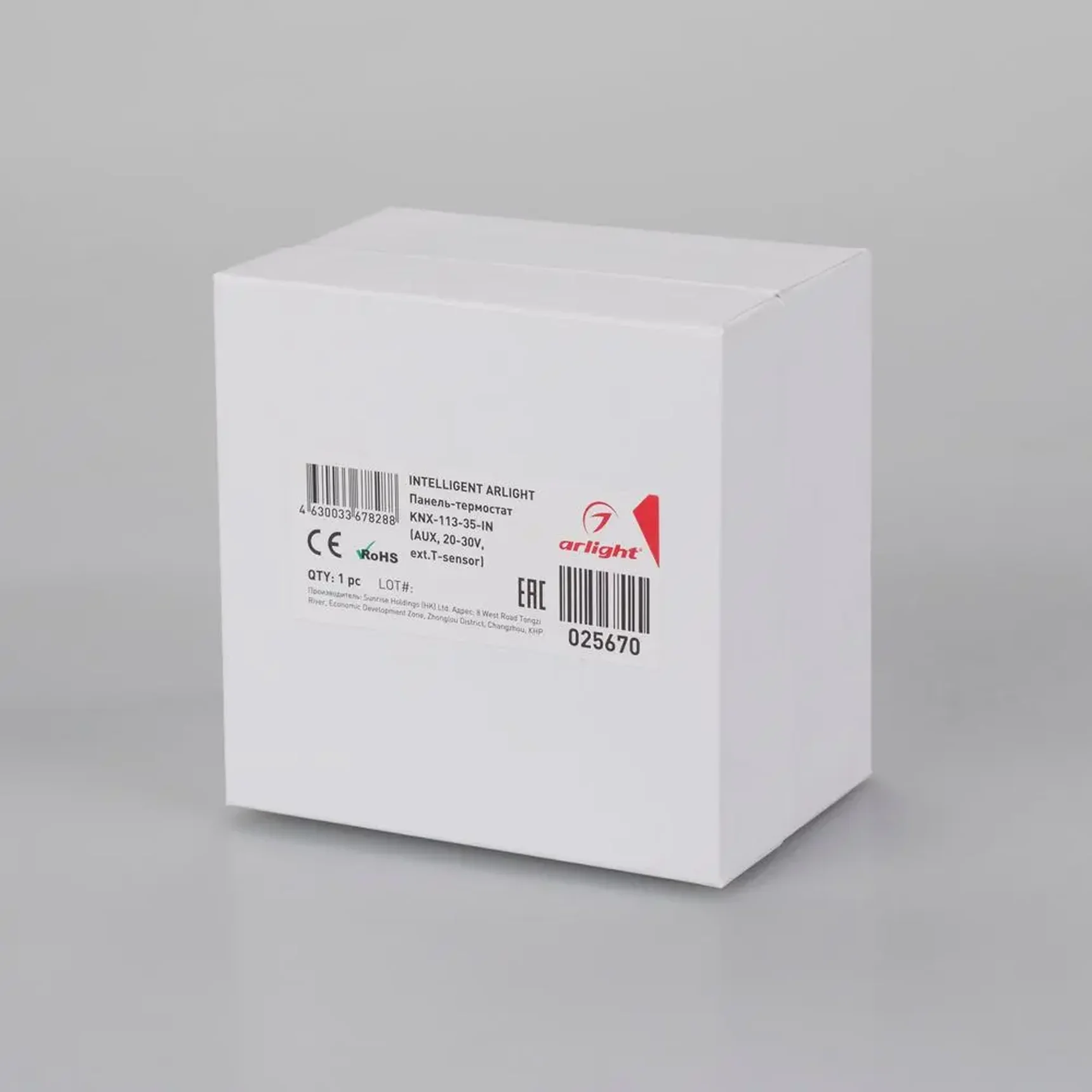 INTELLIGENT ARLIGHT Панель-термостат KNX-113-35-IN (AUX, 20-30V, ext.T-sensor) (IARL, IP20 Пластик, 2 года) 025670