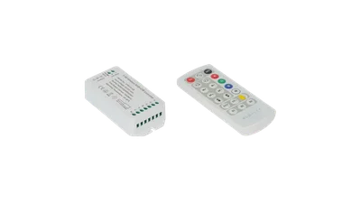 Контроллер RGB+CCT, 2.4G с пультом, 21 кноп., DC12/24V, <16A(MAX), SW-RGB-CW-2.4G-16A