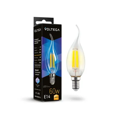 Светодиодная лампа Crystal Candle wind 6W 3000K E14 340°