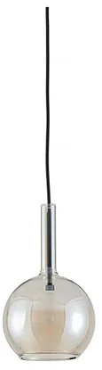 NEWPORT 7230 7233/S mat.black cognac, Подвесной светильник, Matte black Cognac glass+frost glass D15*H24/250 cm G9 1*7W