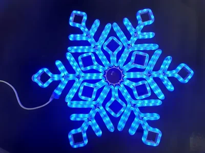 Светодиодная снежинка Rich LED, синий, дюралайт на металлокаркасе, 70 см, 360 LED, 220 B. RL-SFDLM70-B