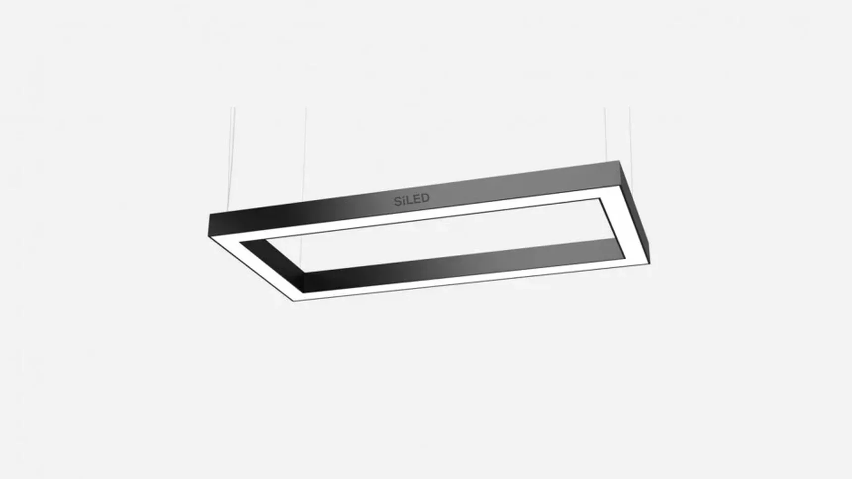 Светильник светодиодный квадрат SILED CUADRA-PROF-02 520х300х50х70 (41 Вт, 3000K, Черный)