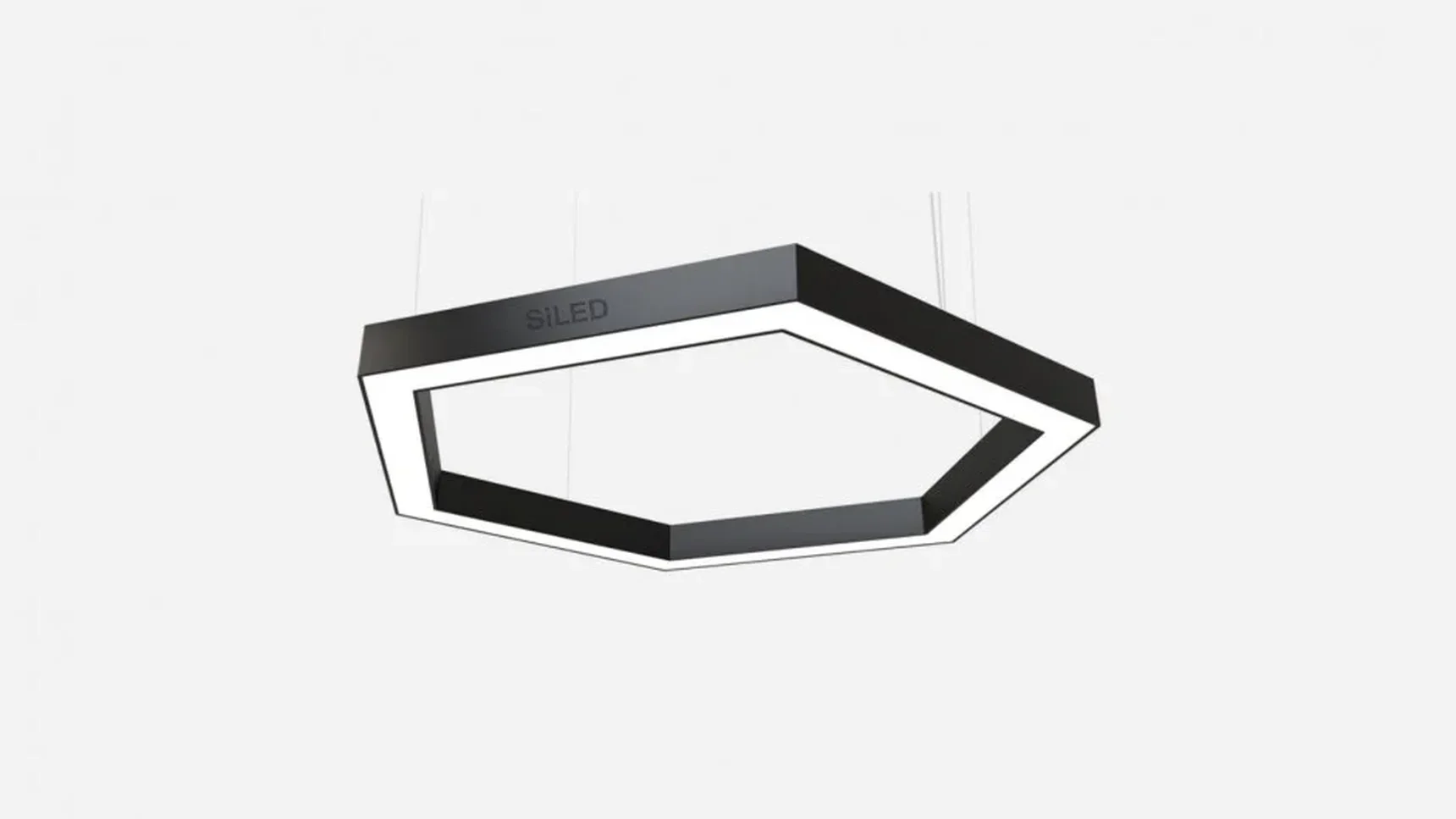 Светильник светодиодный шестиугольник SILED HEXAGO-02-PROF 1460х1260х50х70 (108 Вт, 5000K, Черный)