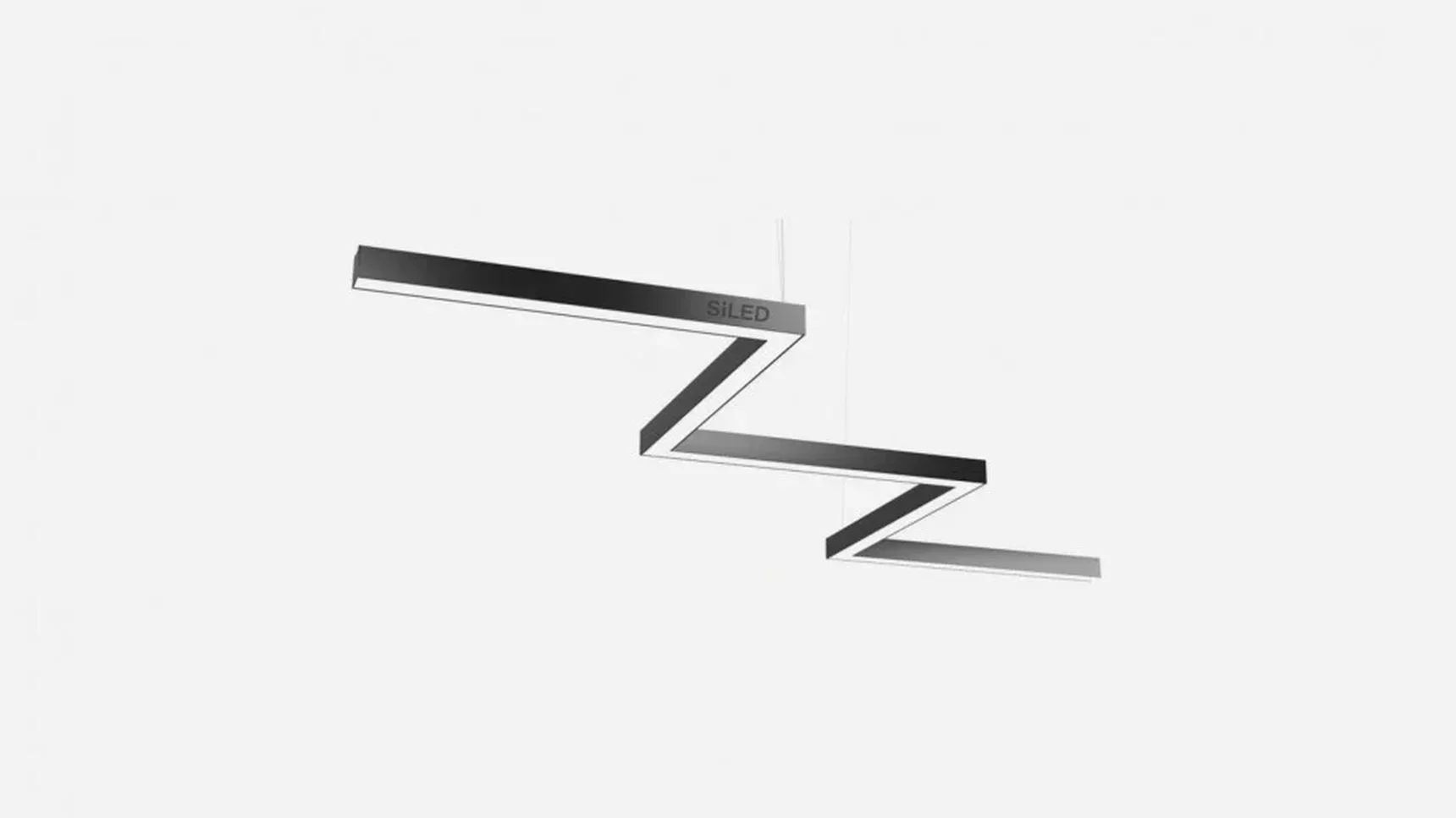 Светильник светодиодный зигзаг SILED SNAKE-02-PROF 2550х570х50х70 (96 Вт, 3000K, Черный)