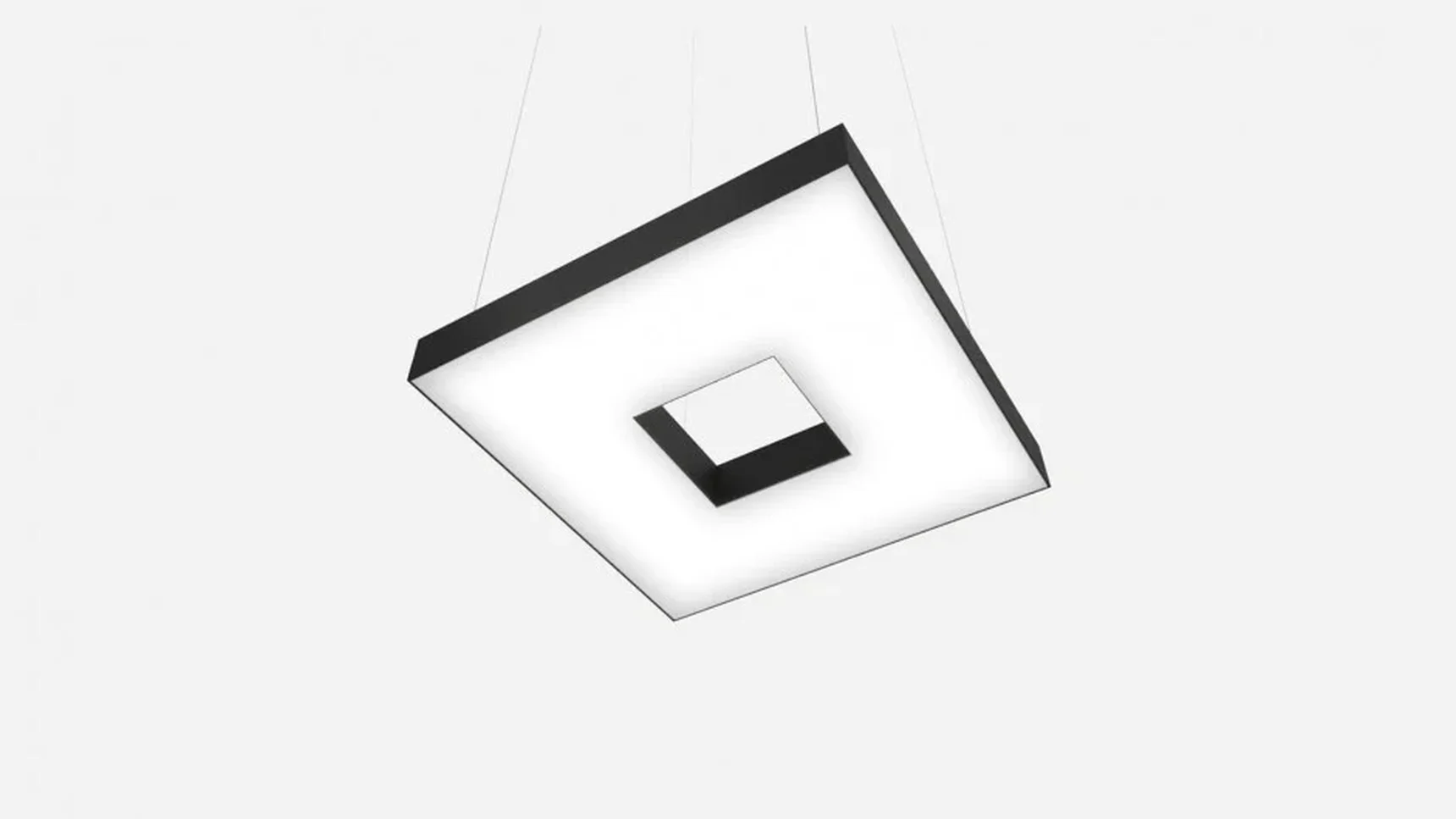 Светильник светодиодный квадрат с отверстием SILED CUADRA-HOLE-03 650х650х100 (55 Вт, 5000K, Черный, Подвесной)
